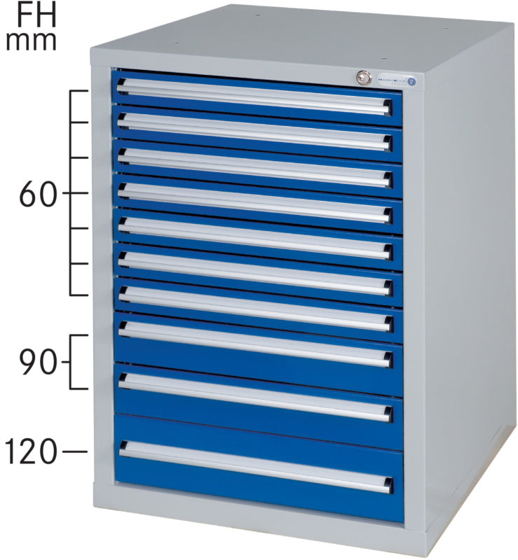Skříňka k montáži pod dílenský stůl se 10 zásuvkami
