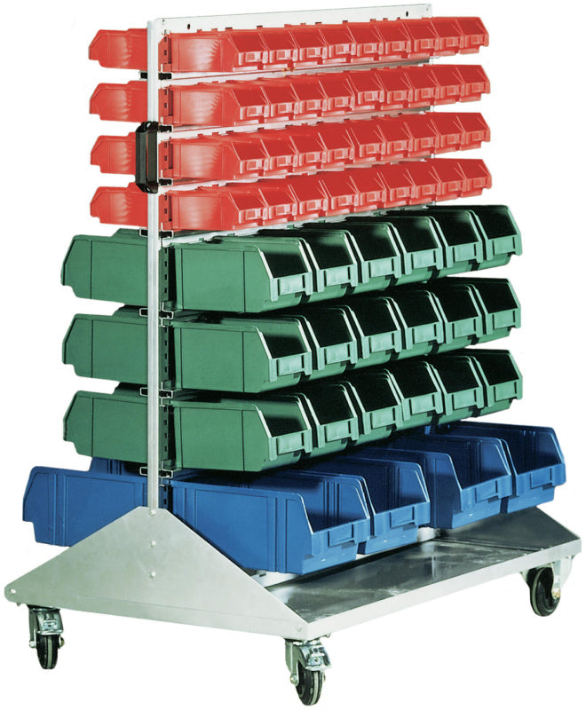 Vozík s přehlednými skladovacími krabicemi z polystyrenu