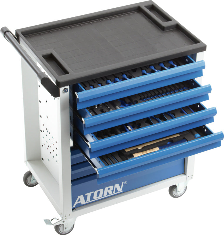 Nářaďový vozík se sadou 151 ks nářadí v 7 vložkách z tvrdé pěny