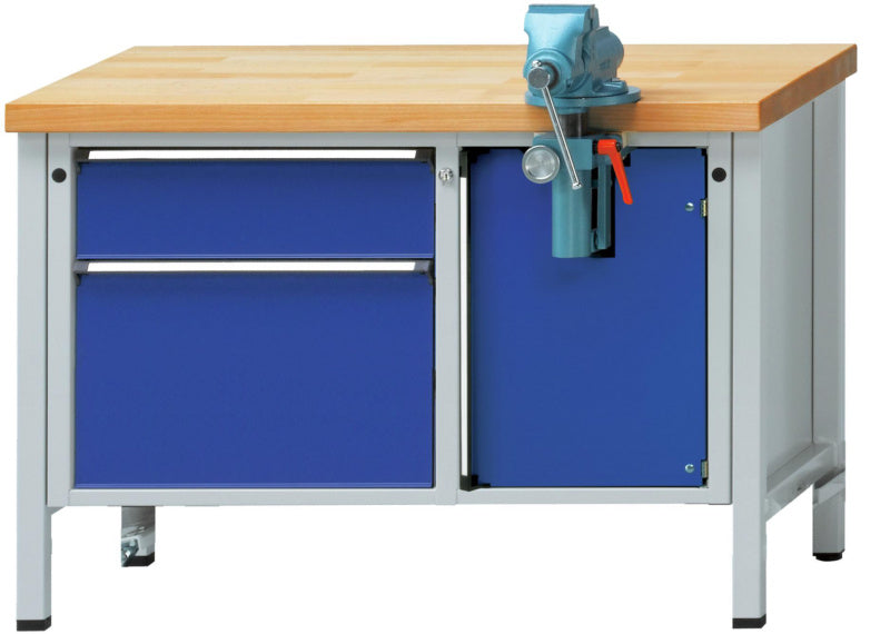 Montážní dílenský stůl řady V se sklápěcím pojízdným zařízením