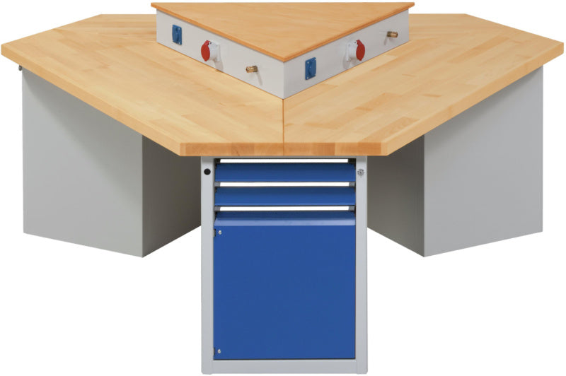 Skupinový dílenský stůl, řada VG, trojúhelníkový
