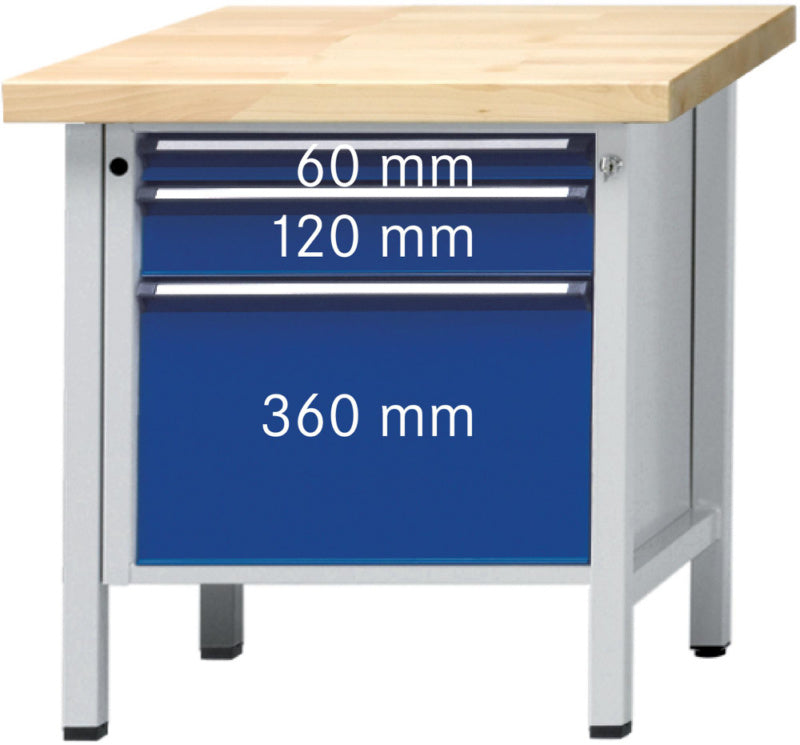 Dílenský stůl se skříňkou, řada V 800