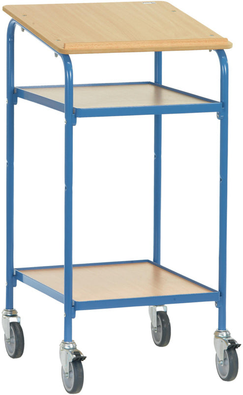 Pult na kolečkách se 2 ložnými plochami ze dřeva