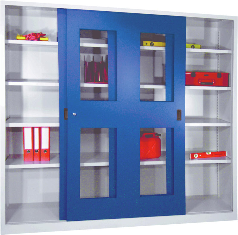 Skříň s posuvnými dveřmi s průhledem, výška 1950 mm