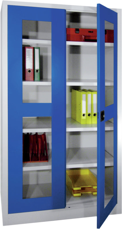 Skříň s dvoukřídlými dveřmi s průhledem, šířka 1000 mm