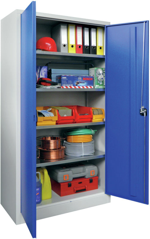 Skříň s dvoukřídlými plnými plechovými dveřmi, šířka 1000 mm