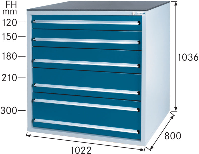 Systém zásuvkových skříní 800 B s 5 zásuvkami SOFT-CLOSE