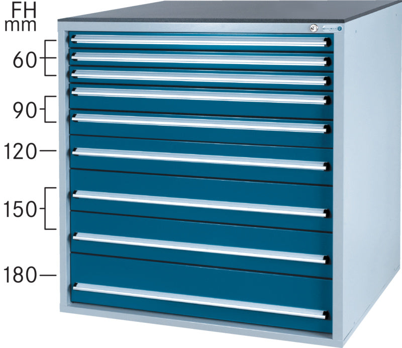 Systém zásuvkových skříní 800 B s 9 zásuvkami SOFT-CLOSE