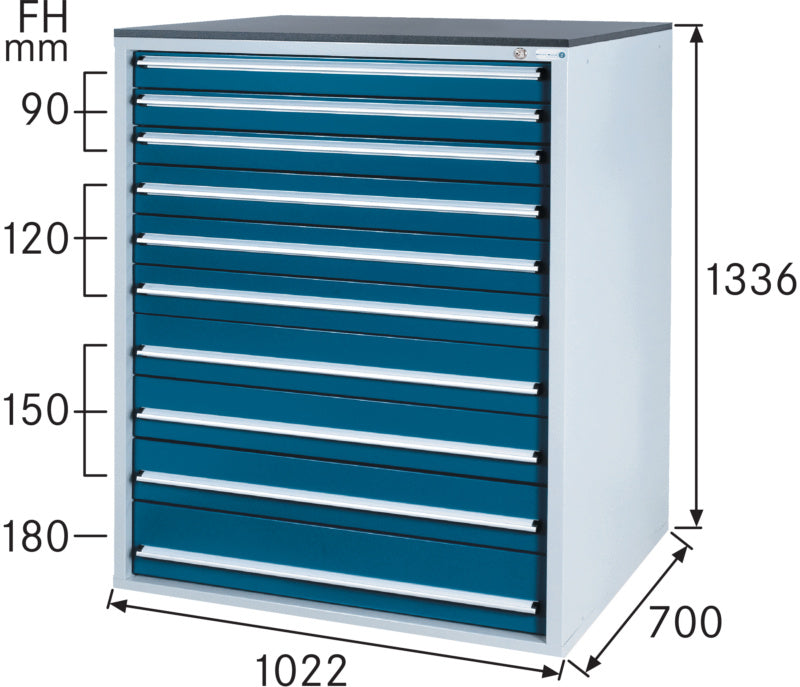 Systém zásuvkových skříní 700 B s 10 zásuvkami SOFT-CLOSE