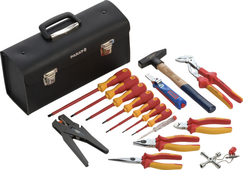 Kožený nářaďový vak se sadou nářadí VDE, 17 ks