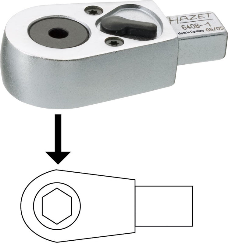 Nástrčná revezibilní ráčna pro přímé upevnění bitů 1/4" nebo 5/16"