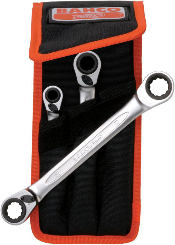 Sada čtyřcestných ráčnových očkových klíčů