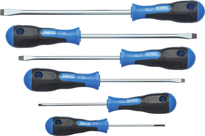 Sada plochých šroubováků s kulatou čepelí, 6 ks