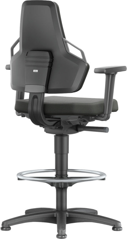 Pracovní otočné židle s kruhovou podnožkou a podlahovými kluzáky