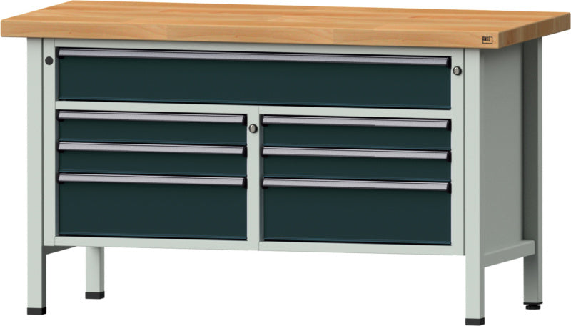 Dílenský stůl se skříňkou, řada V 1500