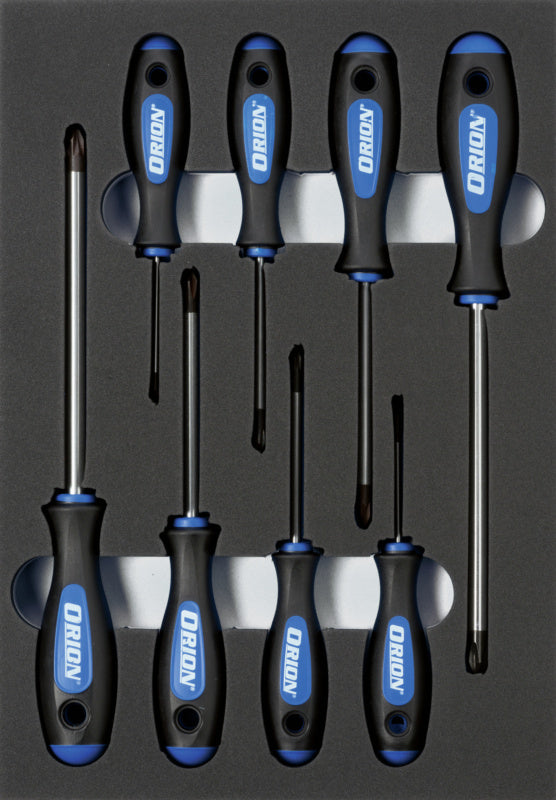 vložka z tvrdé pěny s nářadím, sada křížových šroubováků