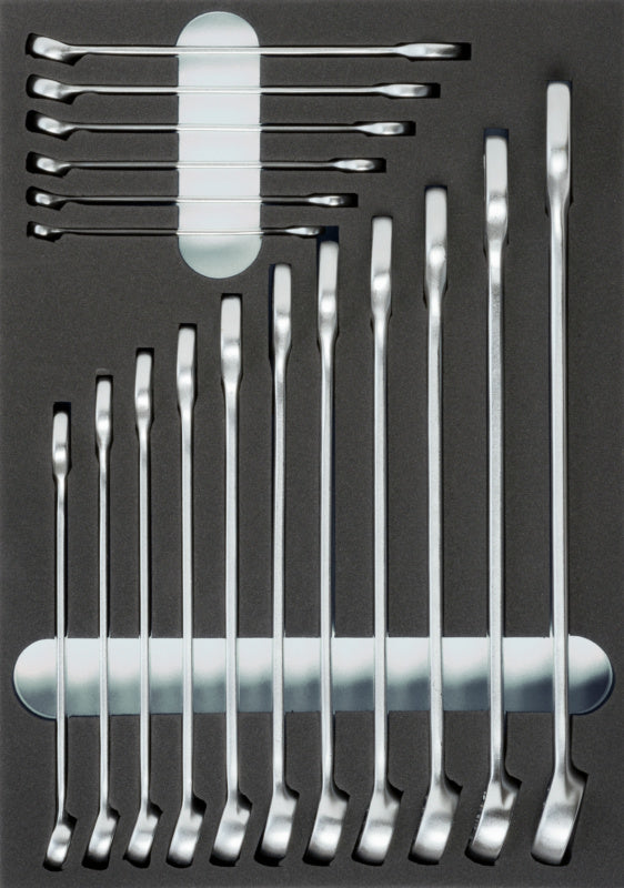 vložka z tvrdé pěny s nářadím, sada očkových otevřených klíčů