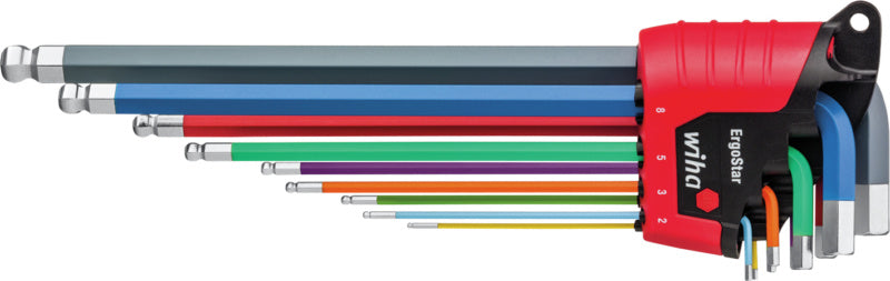 Sada šestihranných úhlových šroubováků v držáku ErgoStar, 9 ks