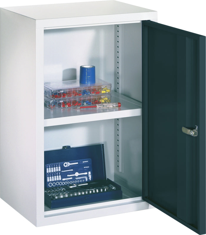 Závěsná skříň na zeď s 1 plnými plechovými dveřmi