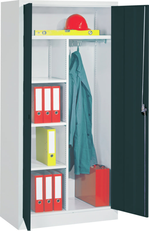 Univerzální skříň se šatní tyčí, policí na odkládání pokrývek hlavy a policemi