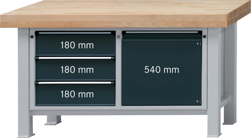 Dílenský stůl pro vysoké zatížení, řada VS, nosnost 4,2 tuny