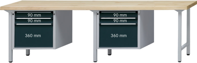 Kombinovaný dílenský stůl řady V 2800