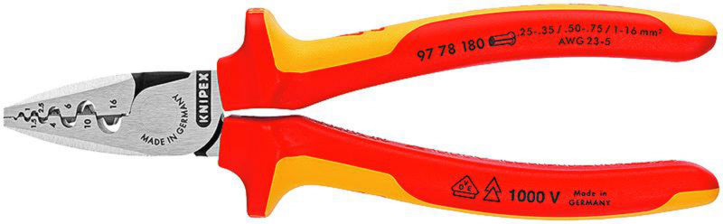Krimpovací kleště VDE 0,25–16 mm²