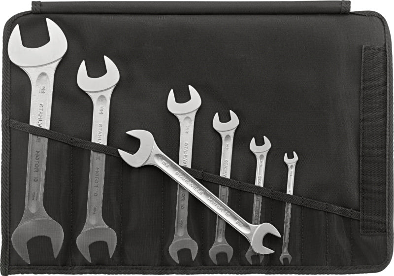 Otevřený oboustranný klíč, sada 7 ks, v palcích