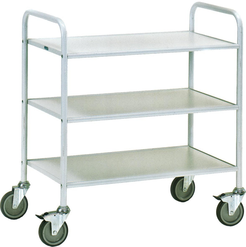 Kancelářský vozík se 3 ložnými plochami ze dřeva