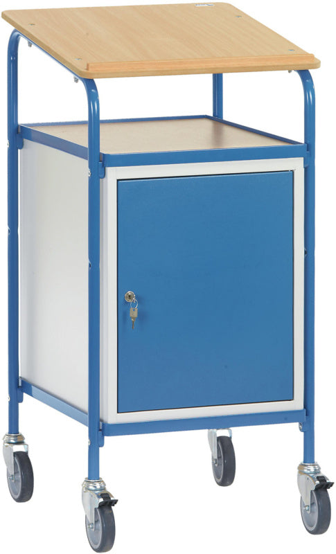 Pult na kolečkách se 1 ložnými plochami ze dřeva