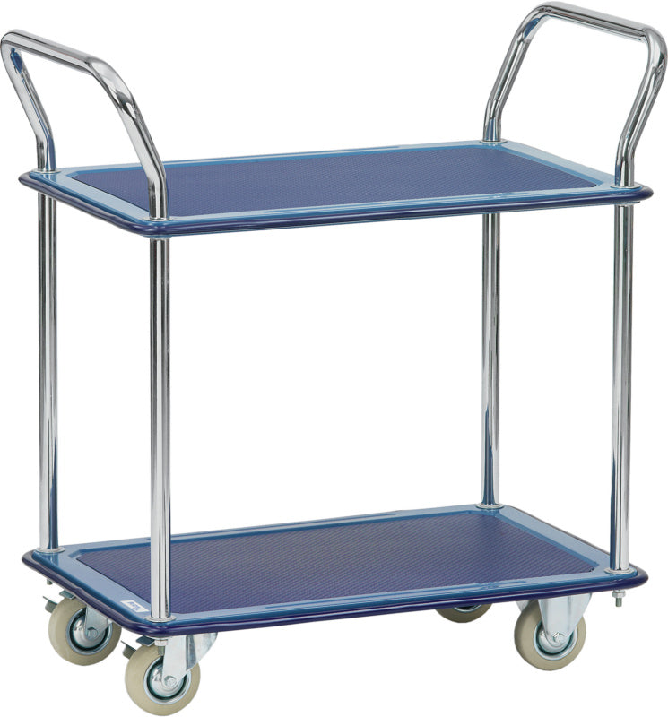 Servírovací vozík se 2 ložnými plochami z ocelového plechu