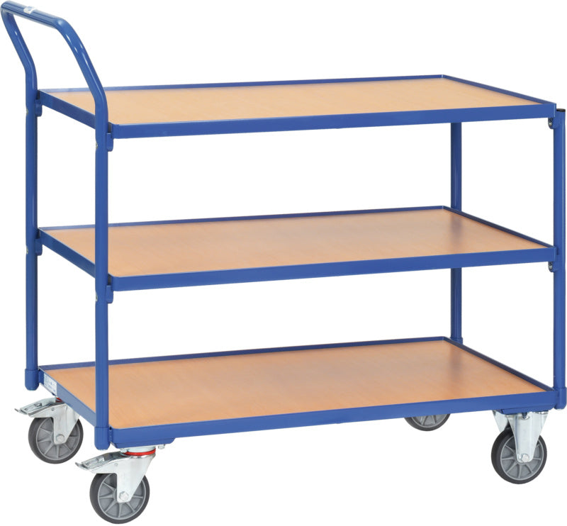 Stolový vozík se 3 dřevěnými policemi