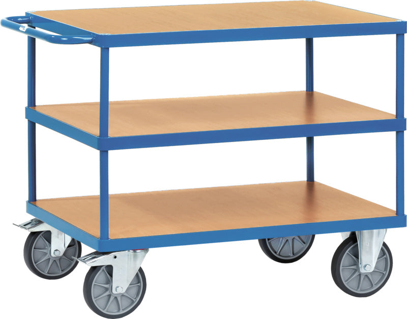 Stolový vozík se třemi nosnými plochami z dřevěných panelů