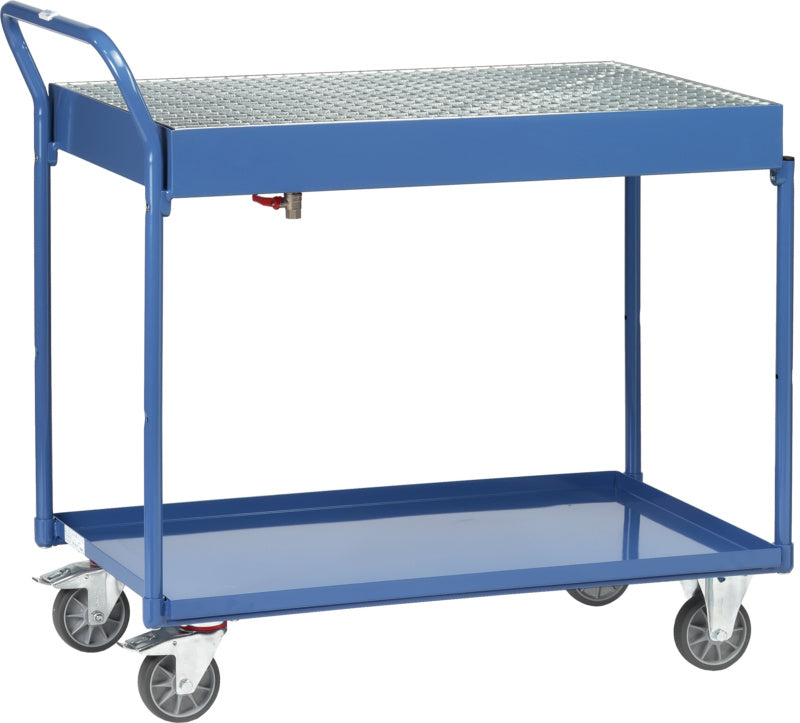 Stolový vozík se 2 ložnými plochami z ocelového plechu