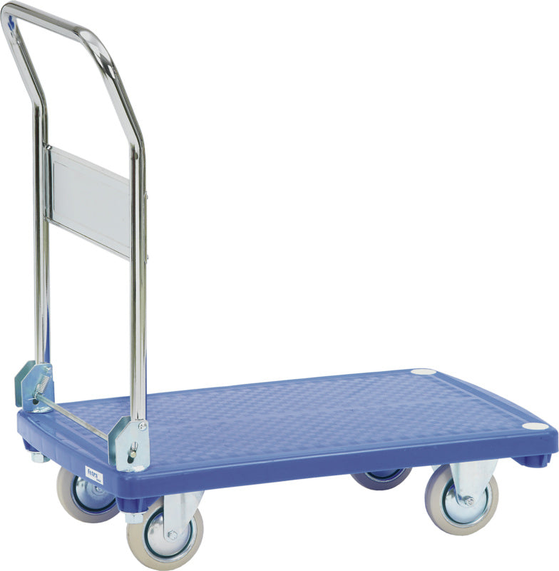 Plastový plošinový vozík s madlem, skládací