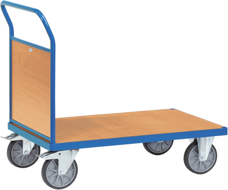 Plošinový vozík s dřevěnou čelní stěnou