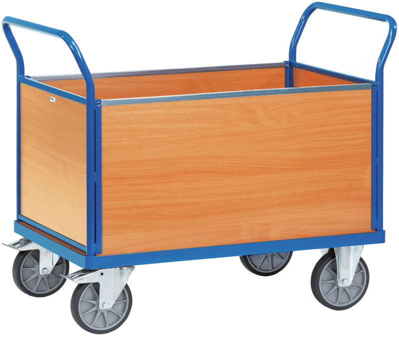 Plošinový vozík se 4 dřevěnými stěnami