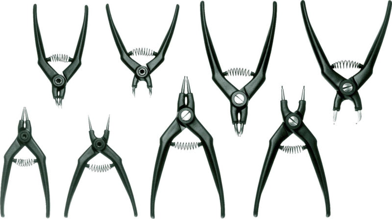 Sada kleští na pojistné kroužky, 8 ks, s plastovou rukojetí