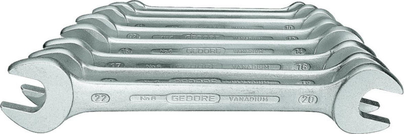 Otevřený oboustranný klíč, sada 8 ks