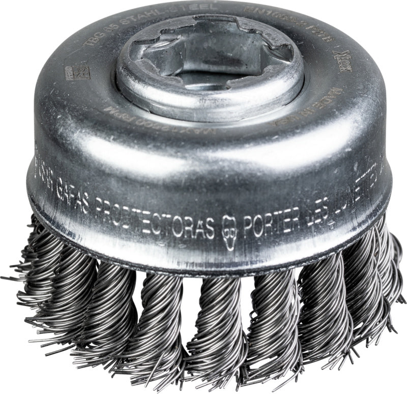 Drátěný hrncový kartáč s pleteným drátem X-Lock