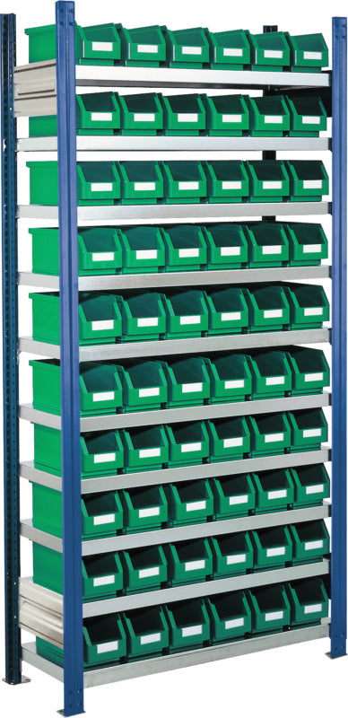 Zásuvný regál s průhlednými skladovacími krabicemi