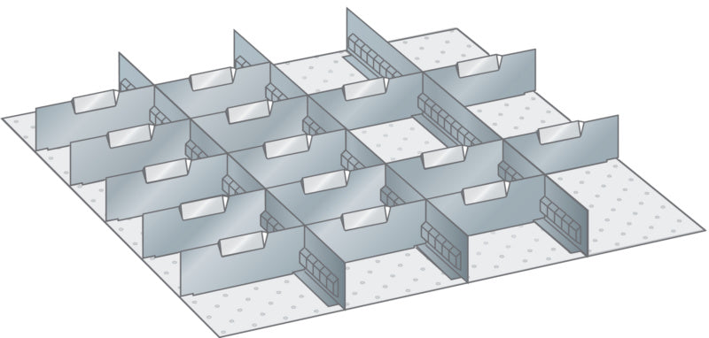 Sada štěrbinových přepážek a dělicích panelů