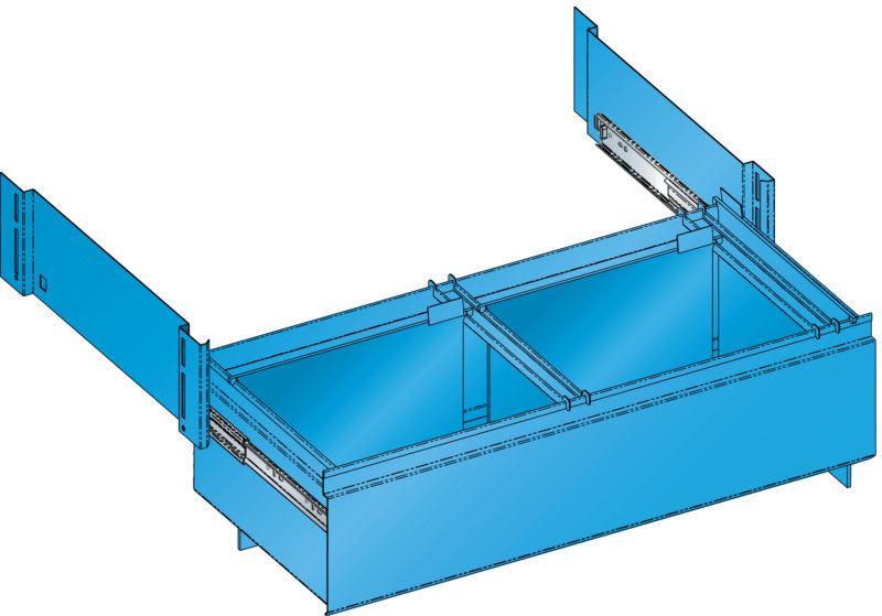 Zavěšený výsuvný regál na pořadače
