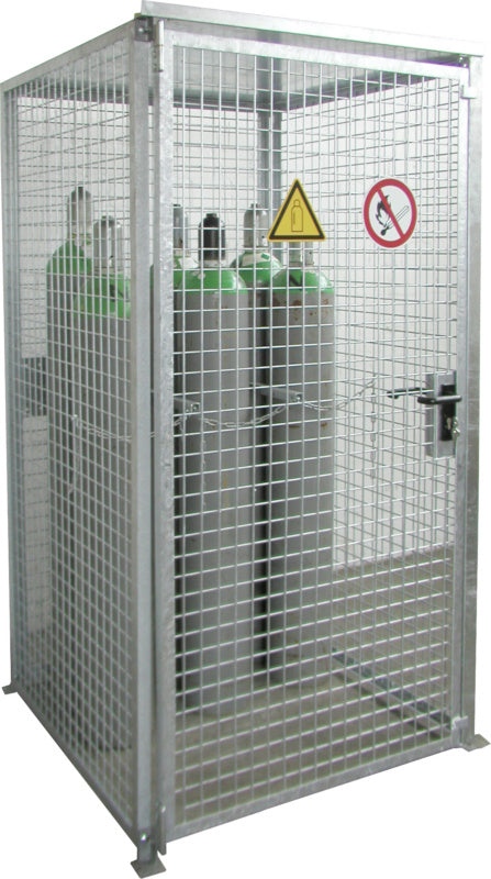 Úložiště na plynové láhve se střechou, s jednokřídlými dveřmi