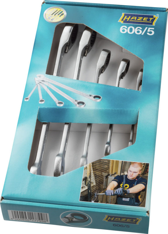 Sady ráčnových kombinovaných klíčů, 5 nebo 12 kusů