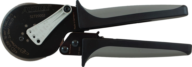 Přesný krimpovací nástroj s polohovačem a šestihranným lisováním 0,08 až 16 mm²