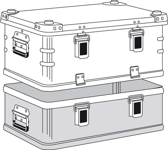Přepravní bedna K 470 Plus, překryvná horní část