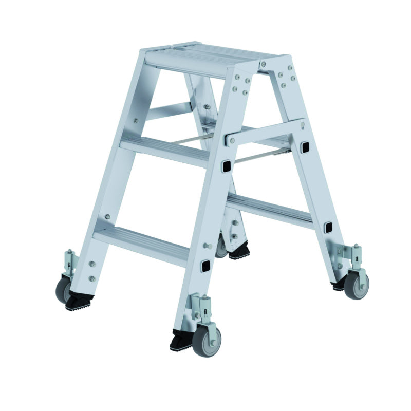 Hliníkové štafle, oboustranný přístup, kolečka