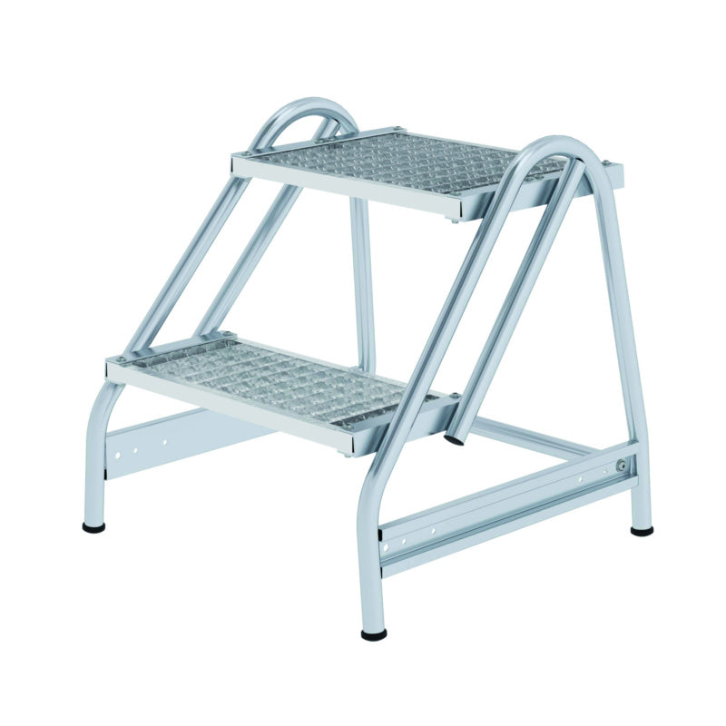 Hliníková pracovní plošina, roštové stupně