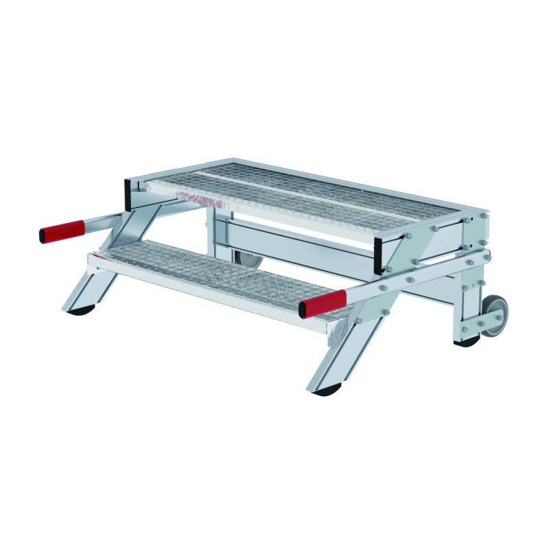 Hliníkové pracovní plošiny, pojízdné, roštové stupně, šířka 1 000 mm